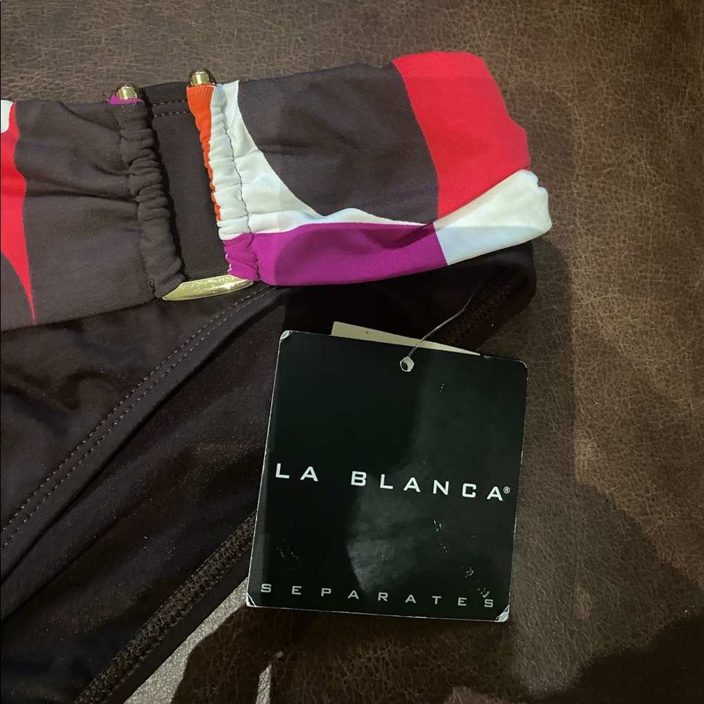 La Blanca Brown Size 12 Gold Tone Metal U-Shaped Buckle NWT Bottoms Only